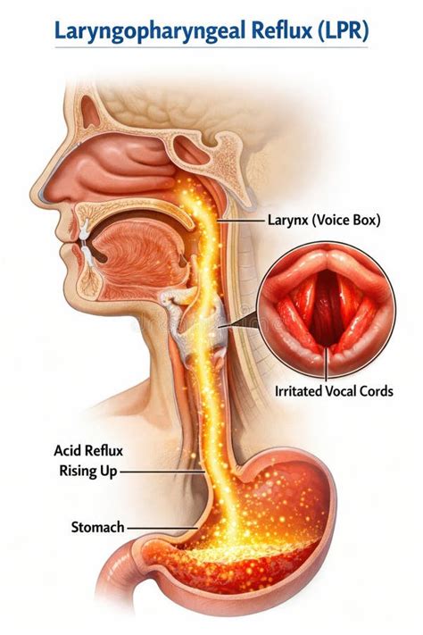 gerd acid reflux laryngopharyngeal reflux medical diagram acid mist