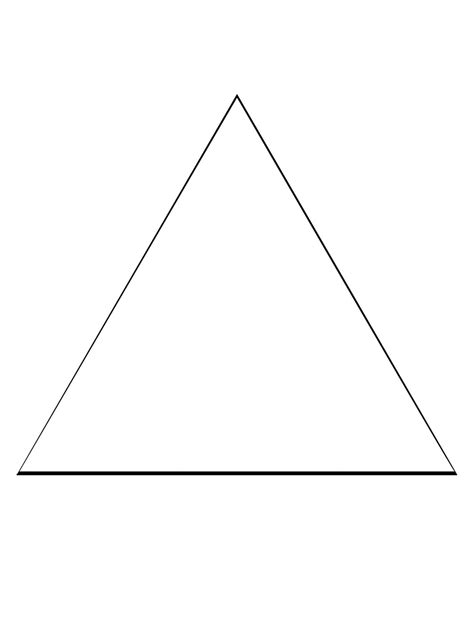 triangle learning shapes colouring shape template activity  kids