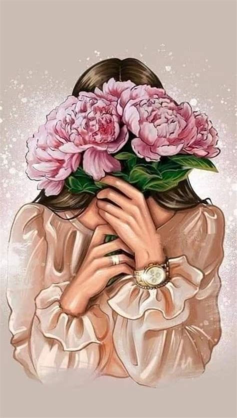 Девушка с пионами 🌸 | Girly art illustrations, Illustration art girl ...