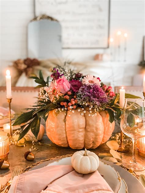 How To Make A Floral Pumpkin Centerpiece – Fall Table - Home with Heather