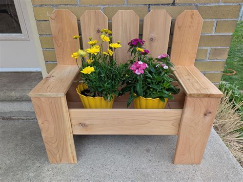 garden bench planter etsy