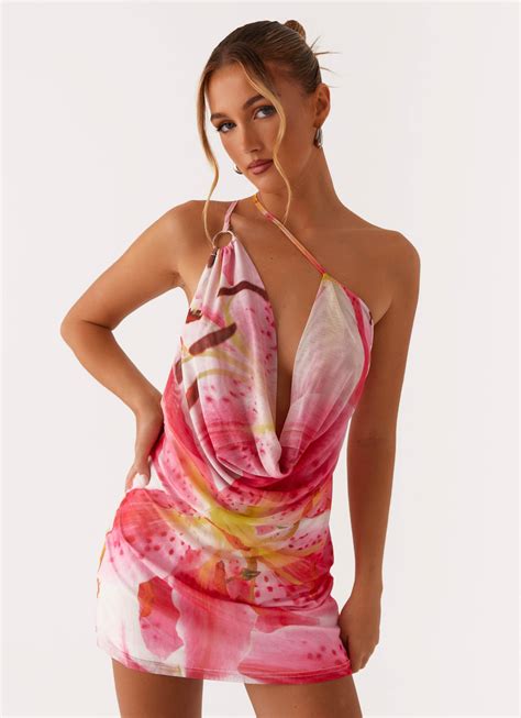 Bohemian Bliss Mesh Mini Dress - White Pink Lilly – Peppermayo US