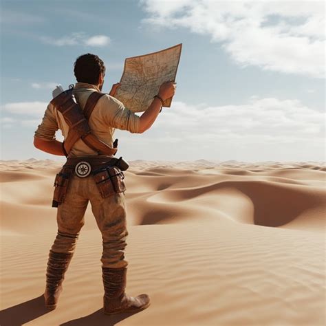 explorer reading map image explorer desert map