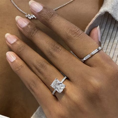 3 carat Radiant Cut Diamond Pave Basket Engagement Ring | Lauren B Jewelry