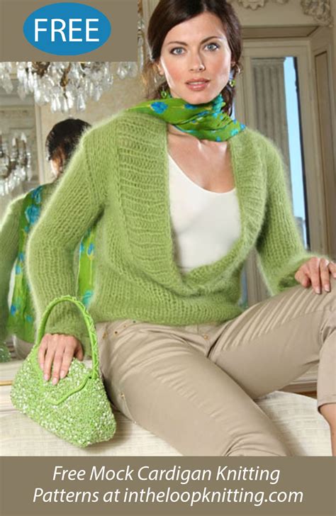 Mock Cardigan Pullover Sweater Knitting Patterns - In the Loop Knitting