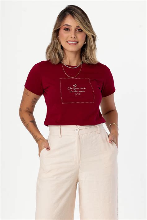 E Ele Te Fará Sorrir De Novo - T-SHIRT ELE FARA VOCE RIR DE NOVO - COR BORDO | Atacado Tshirt | Use ...