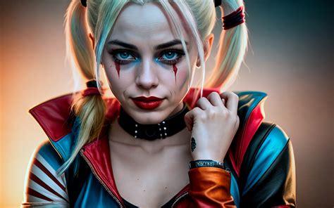 Harley Quinn Wallpaper 4K, DC Comics, Cosplay, AI art
