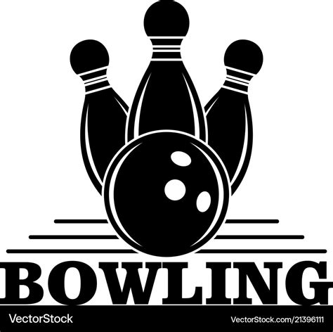 Bowling logo simple style Royalty Free Vector Image