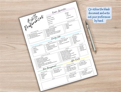 Birth Plan Template, Birth Plan Printable, Natural Birth Plan, Birth ...