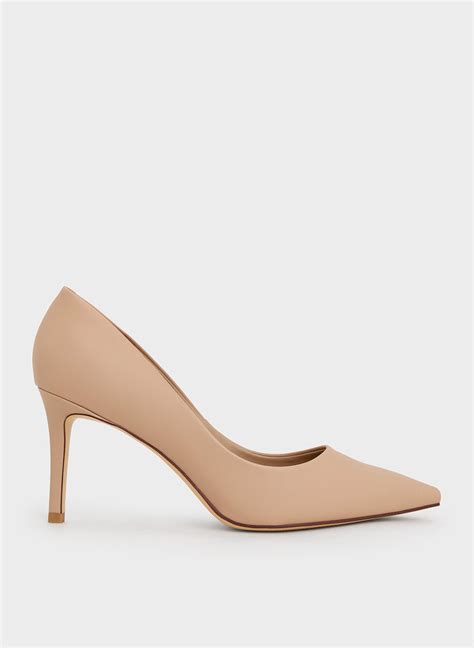 Nude Emmy Pointed-Toe Stiletto Pumps - CHARLES & KEITH US