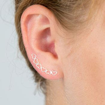 silver heart ear climbers  lovethelinks notonthehighstreetcom