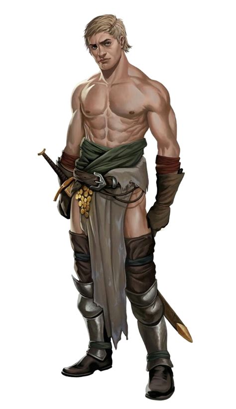 Male Human Shirtless Barbarian Fighter - Pathfinder PFRPG DND D&D d20 ...