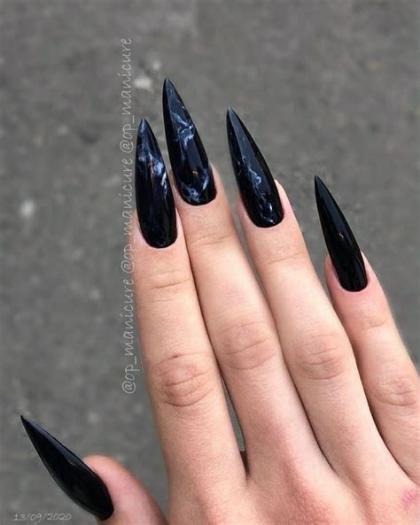 Manicure | Черные акриловые ногти, Дизайнерские ногти, Черные гелевые ногти