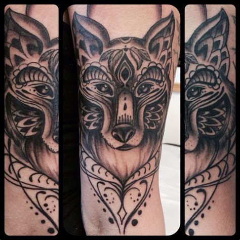 Spirit wolf tattoo by Kristen Goetz | Animal tattoo, Tattoos, Wolf tattoo