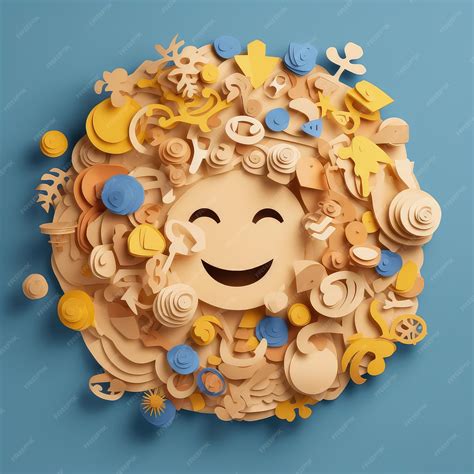 premium ai image vibrant emoji mosaic minimalistic paper cut craft