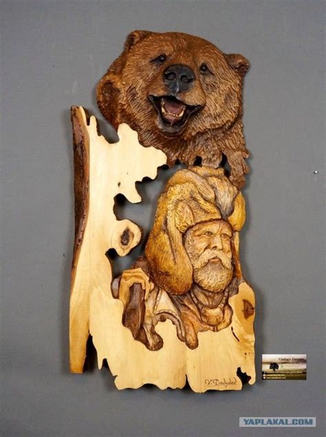 Резьба по дереву. | Bear carving wood, Bear carving, Carved wooden animals
