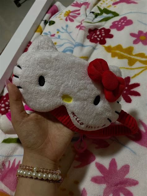 My cute cozy hello kitty sleeping mask 😫🥱🎀 ️ in 2024 | Hello kitty ...