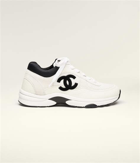 Trainers - Mesh, suede calfskin & grained calfskin, white & black