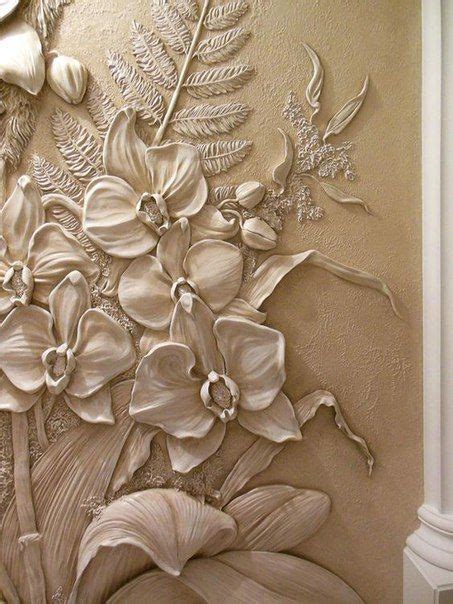 Рельефное настенное панно «Орхидеи» | Plaster wall art, Relief ...