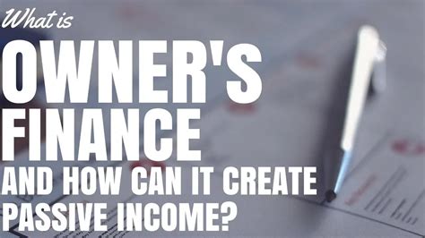owner finance     create passive income ep
