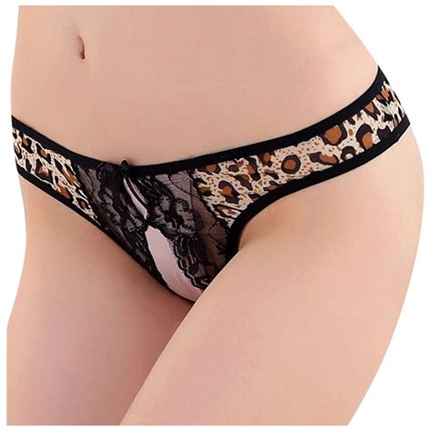 Women-s-Sexy-Panties-Leopard-See-Through-Lace-Open-Crotch-Thongs-G