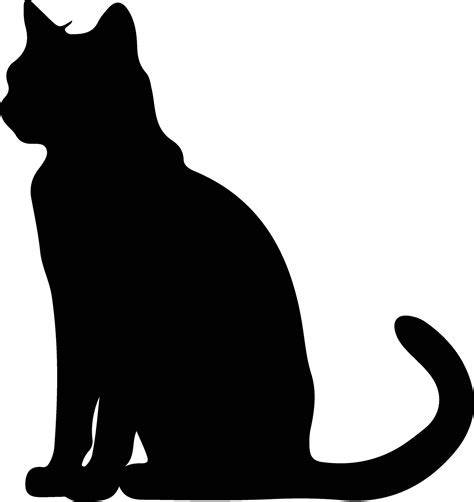 Khao Manee Cat black silhouette 38829254 Vector Art at Vecteezy