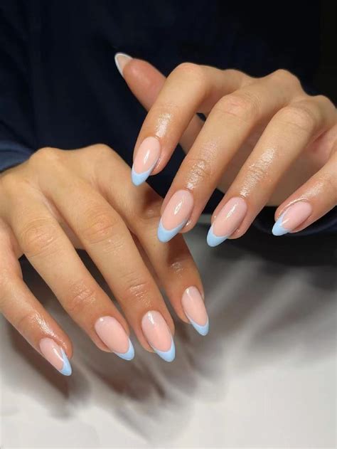 different color french tip nails 7