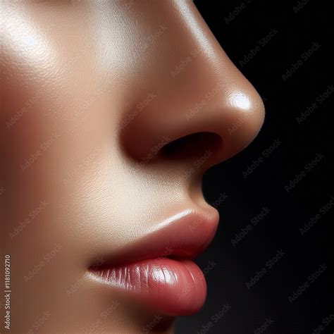 profile  nose  lips side view   nose  lips   stock