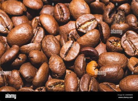 Coffee beans close up background. roasted coffee beans texture Stock ...