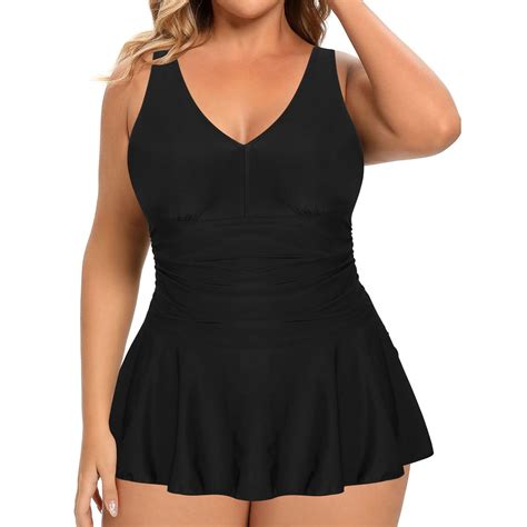 Oplxuo Women's Plus Size One Piece Swimsuits Tummy Control Sexy Ruched