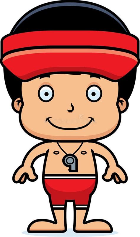 Cartoon Smiling Lifeguard Boy Stock Vector - Illustration of clip ...
