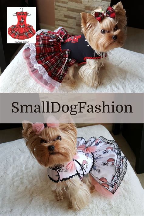 Tartan Dog Dress for Small Dog With Ruffle Tulle Skirts, Dog Applique ...