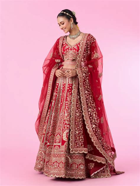 bridal lehenga red color 2