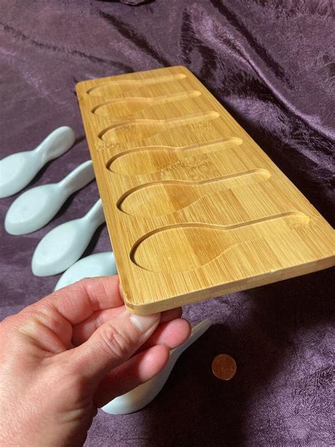 Amuse Bouche Spoons Appetizer Porcelain With Bamboo - Etsy