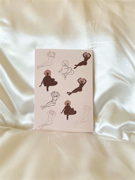 A5 Abstract Line Art Nude Woman Illustration Print in Beige - Etsy UK