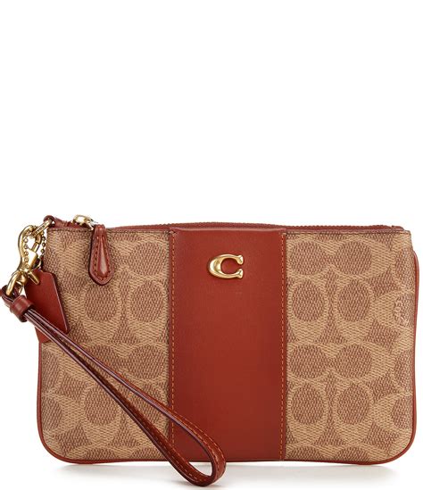 coach small signature canvas wristlet hamilton place