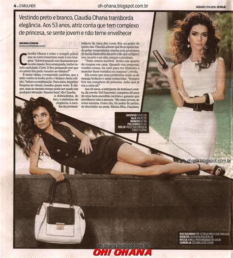 Oh!Ohana: Cláudia Ohana faz ensaio de Moda para o Jornal O Dia - 17/09/16