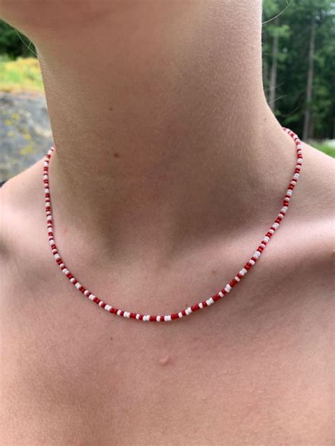 simple amaryllis necklace ️🤍 | Красное ожерелье, Бисерные украшения ...