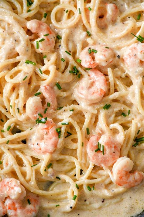 pates aux crevettes  sauce alfredo marie food tips