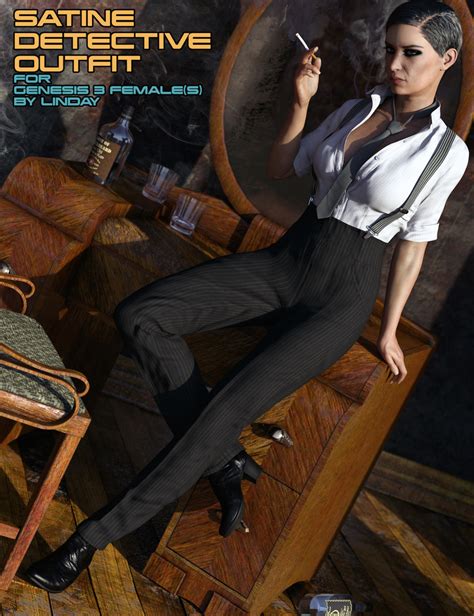 Satine Detective Outfit for Genesis 3 Female(s) | Daz 3D