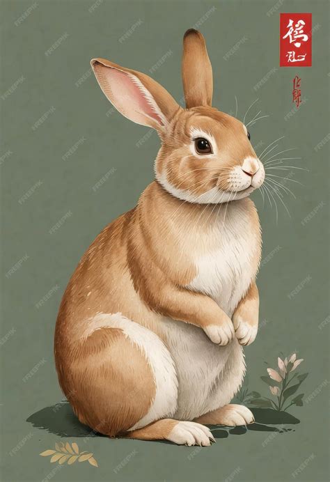 Premium Photo | Japanese style rabbit drawing Japanese rabbit painting
