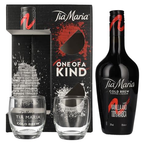 Tia Maria Cold Brew Coffee Liqueur 20% Vol. 0,7l in Giftbox with 2 glasses