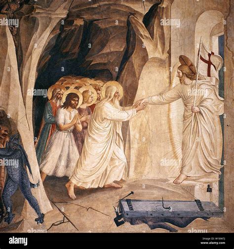 fra angelico christ limbo  stock photo alamy