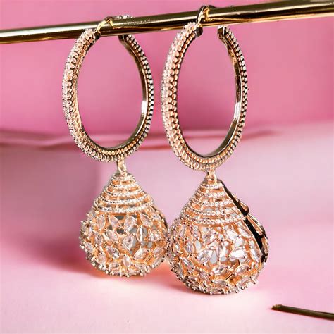 Lucy American Diamond Earrings (Rose Gold) – AAMARA