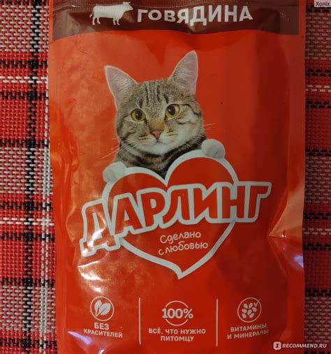 Влажный корм для кошек Дарлинг "С говядиной в подливе" - «Отличный корм ...