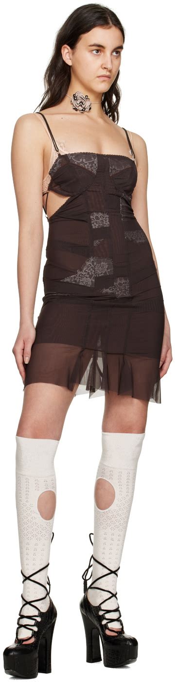 nastyamasha SSENSE Exclusive Brown Mini Dress