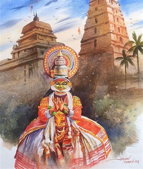 my #etsy shop: Original Watercolor Painting of kathakali Dance Indian ...