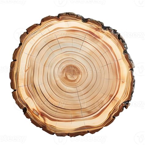 tree ring cross section isolated  transparent background natural