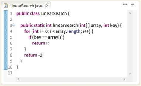 perform linear  binary search  java
