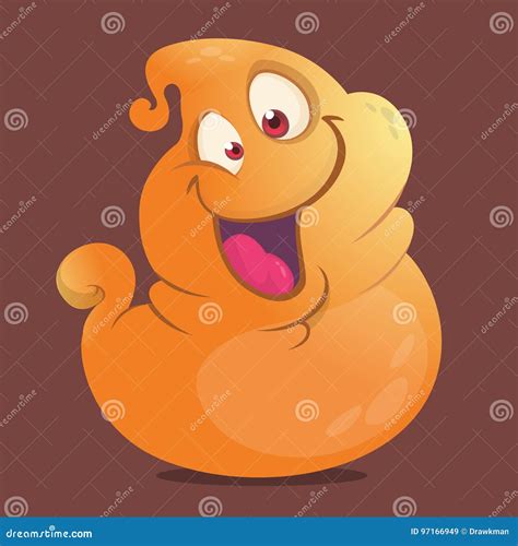 Cartoon Blob Monster. Halloween Vector Illustration Of Excited Monster ...